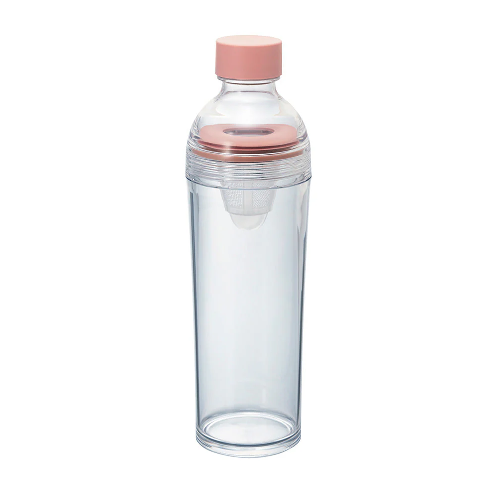 Hario Filter In Bottle Portable Cold Brew Tea Bottle - Smokey Pink (400ml)