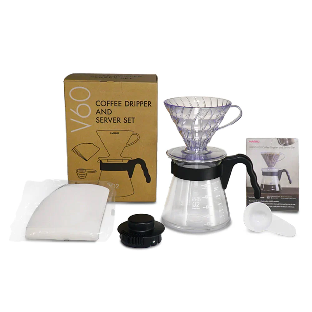 Hario Polaris Black and V60 Coffee Dripper and Server Set (Size 02) - Image 3