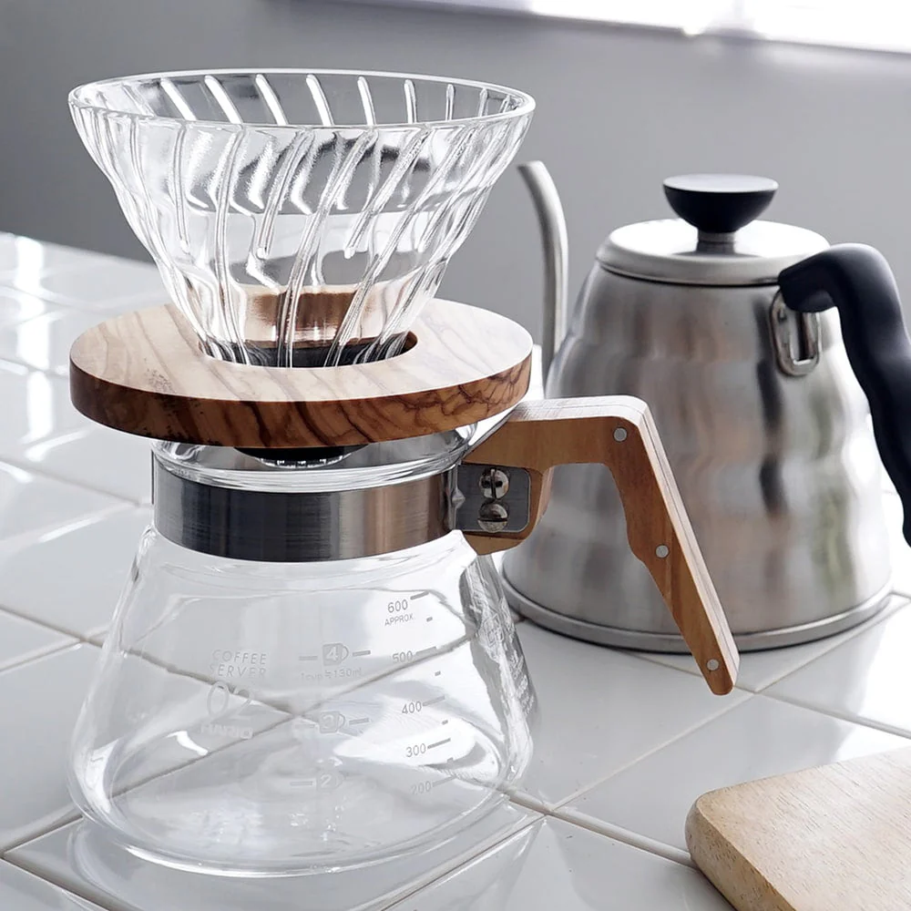 Hario V60 Glass Coffee Dripper Olive Wood - Size 01 - Image 2